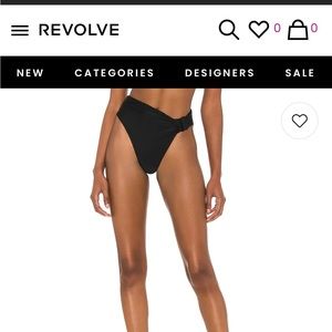 Lovewave- alexi high rise bikini bottom in black
